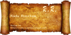 Radu Rusztem névjegykártya